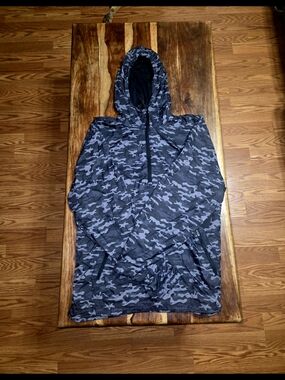 Ghost Men's Gray Camo Hooded Windbreaker